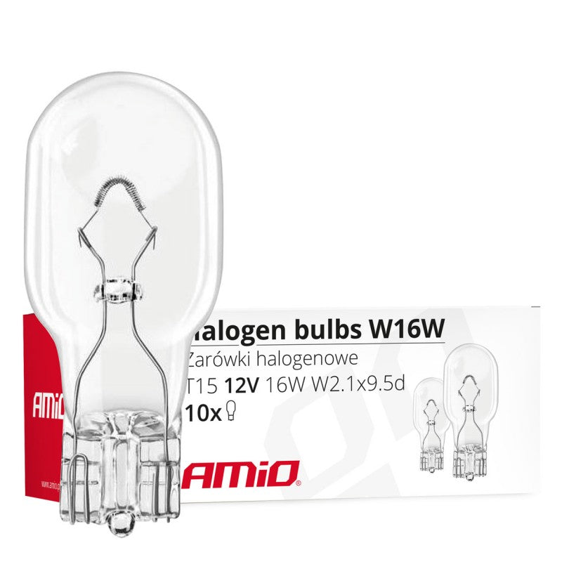 Set 10 becuri halogen W16W T15 16W W2.1x9.5d 12V  (E4)