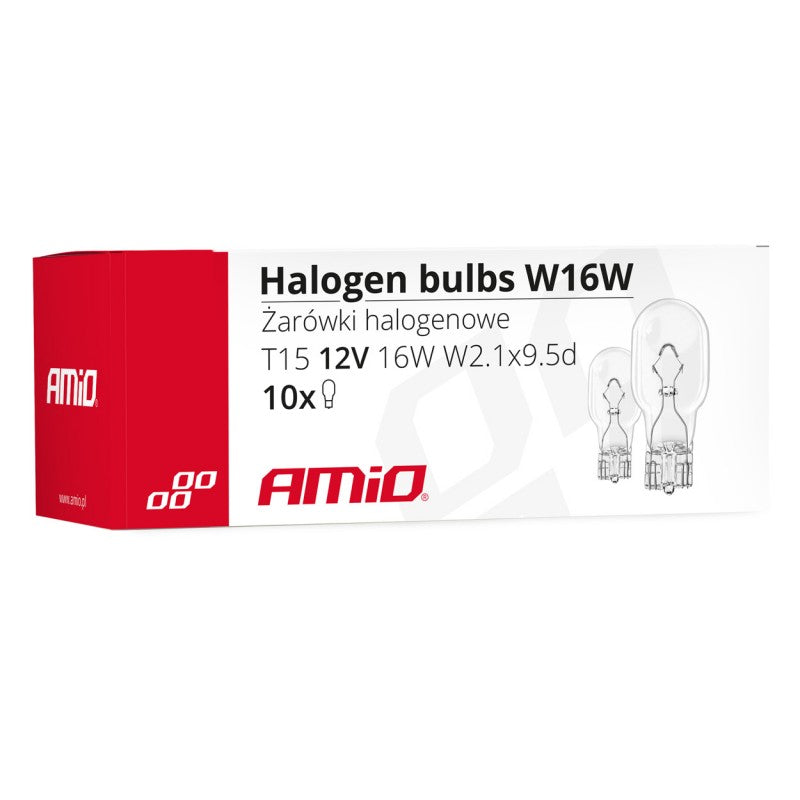 Set 10 becuri halogen W16W T15 16W W2.1x9.5d 12V  (E4)