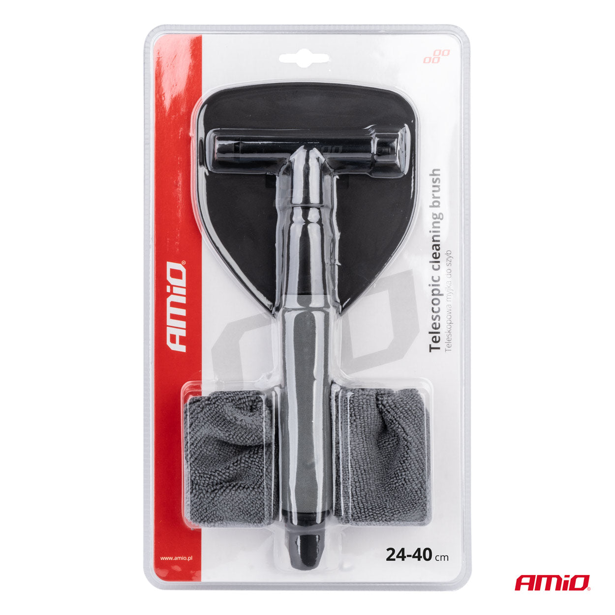 Telescopic window brush for windows, windows, mirrors 24-40 cm AMIO-02611