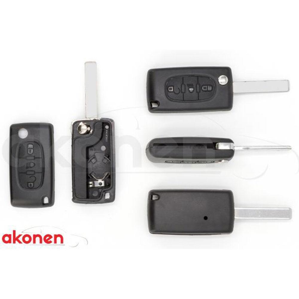 CARCASA CHEIE CONTACT PENTRU CITROEN BERLINGO / C2 / C3. 3 BUTOANE. CU CHEIE