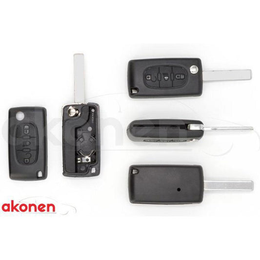 CARCASA CHEIE CONTACT PENTRU CITROEN BERLINGO / C2 / C3. 3 BUTOANE. CU CHEIE