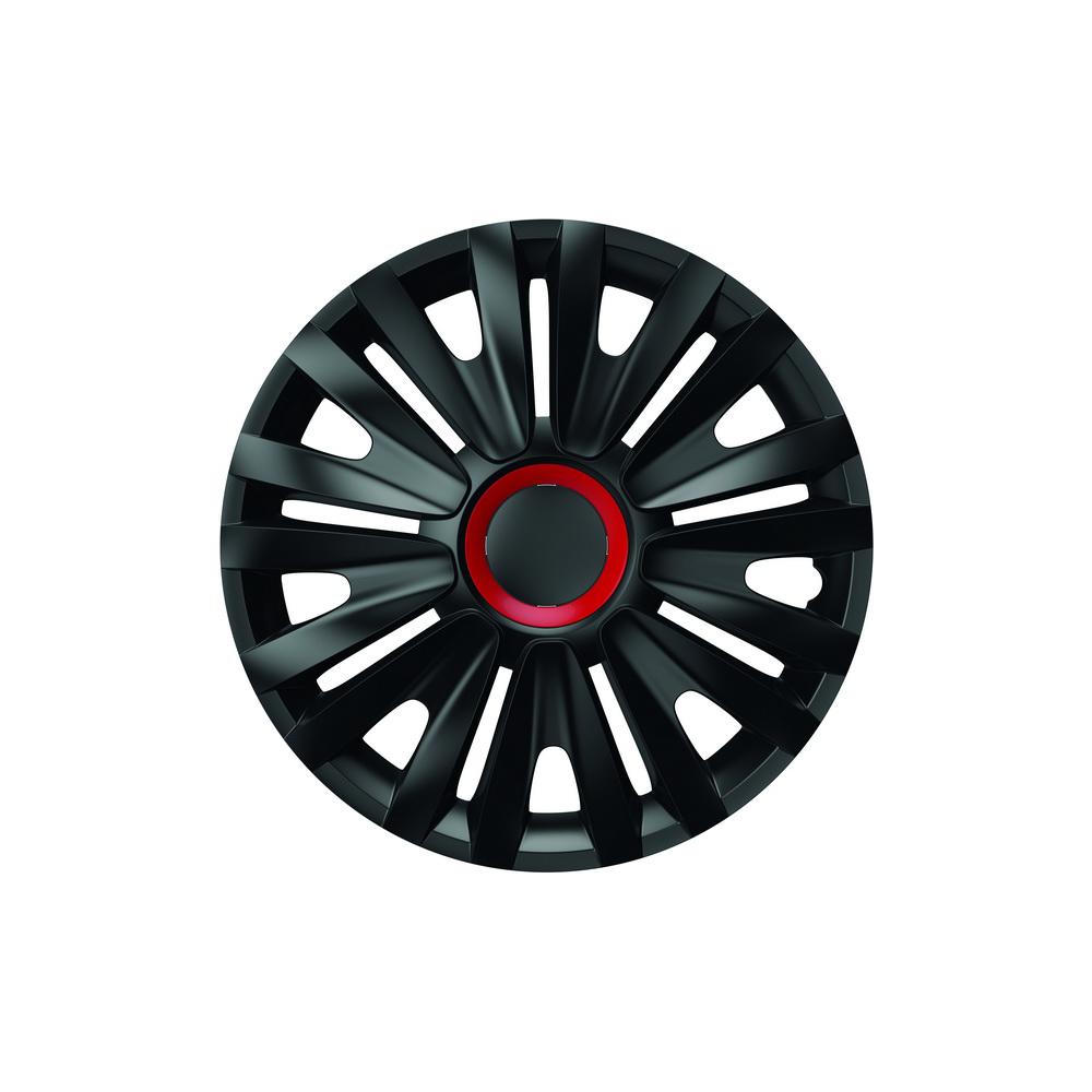 SET CAPACE ROTI 16` NEGRE CU INEL ROSU ROYAL