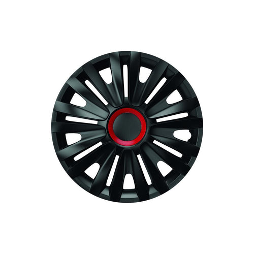 SET CAPACE ROTI 16` NEGRE CU INEL ROSU ROYAL