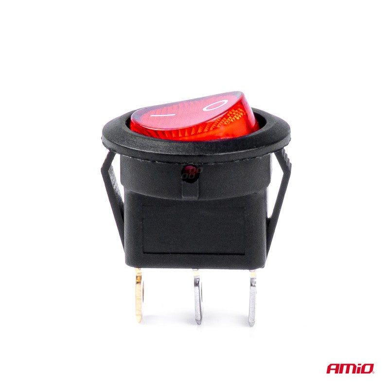 Întrerupător rotund cu lumină roșie 12/24V max 20A ON/OFF
