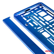 Ramă număr înmatriculare metalizată albastră AMIO-03174