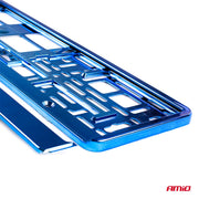 Ramă număr înmatriculare metalizată albastră AMIO-03174