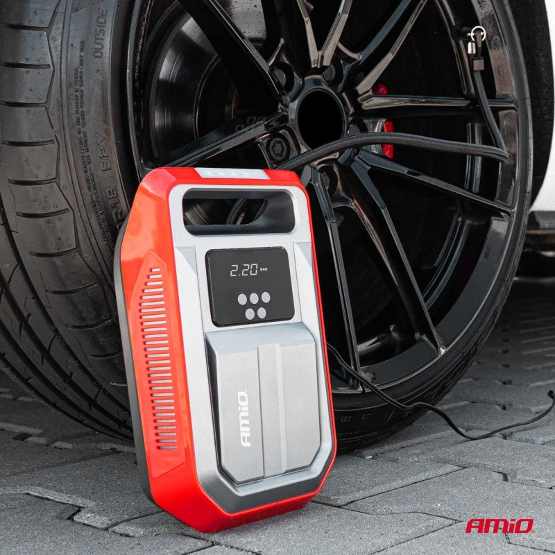 Compresor de aer auto cu manometru digital și lumină LED 12V ACOMP-18