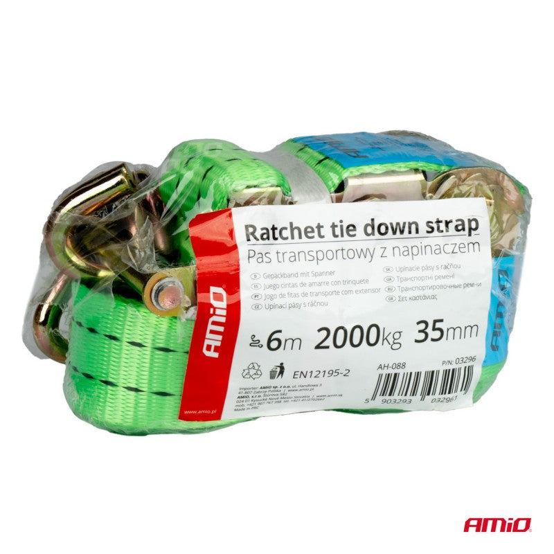 Bandă de transport cu tensionator 2000 kg 38 mm 6 m AMIO-03296