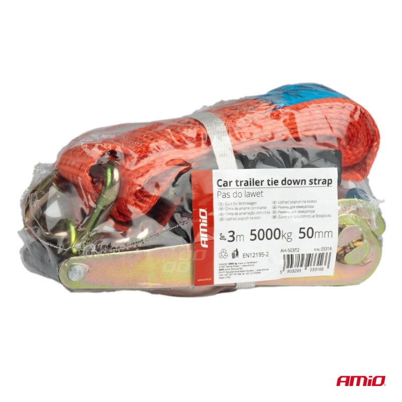 Chinga de transport cu tensionator pentru remorci 5T 5000kg 50mm 3m AMIO-03316