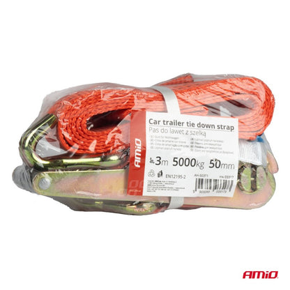 Chinga de transport cu tensionator și ham 5T 5000kg 50mm 3m AMIO-03317