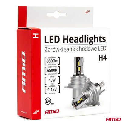 Set becuri cu LED H4 H-mini AMiO