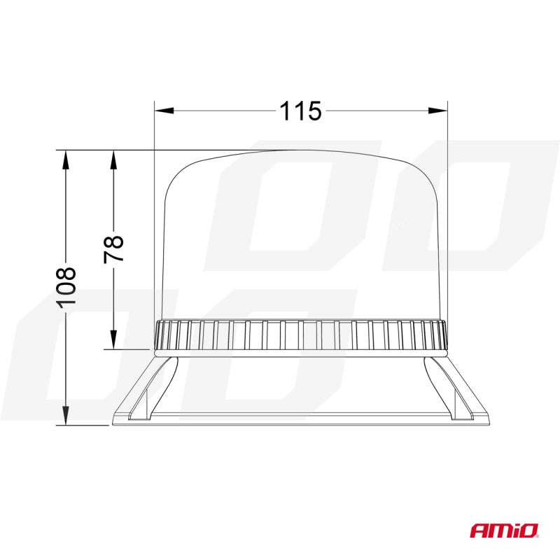 Lampă de avertizare intermitentă far 60 LED W22M 12V 24V AMIO-03337