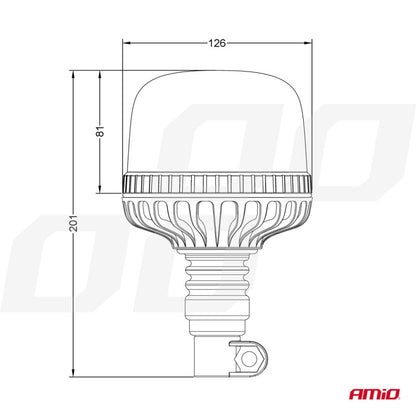 Lampă de avertizare intermitentă far 24 LED W25P 12V 24V AMIO-03338