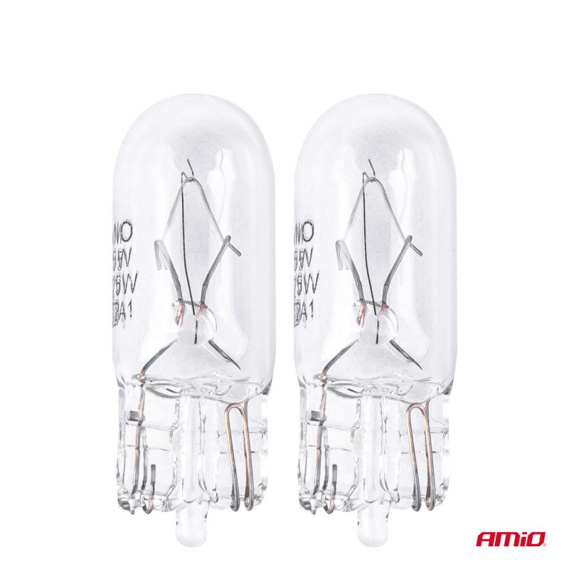 Becuri cu halogen T10 W5W W2.1x9.5d 12V 2 buc. AMIO-03346 blister