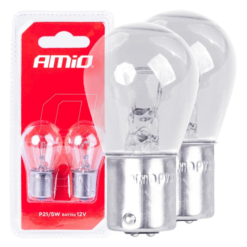 Becuri halogen P21/5W BAY15D 12V blister 2 buc AMIO-03353