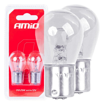 Becuri halogen P21/5W BAY15D 12V blister 2 buc AMIO-03353