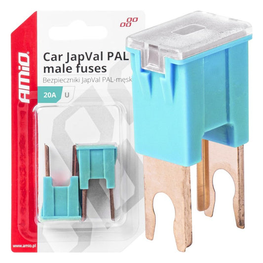 Siguranțe auto JAPVAL PAL tată 2 buc. 20A AMIO-03405