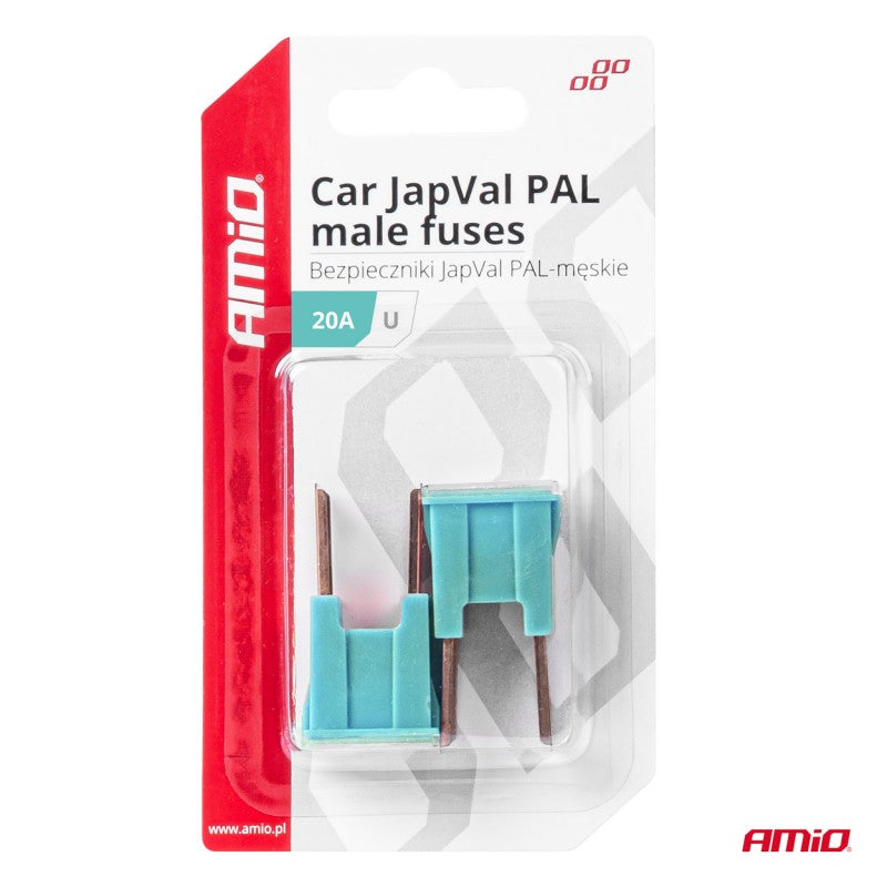 Siguranțe auto JAPVAL PAL tată 2 buc. 20A AMIO-03405