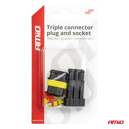 Mufă cub superseal conector ermetic 3 PIN AMIO-03519