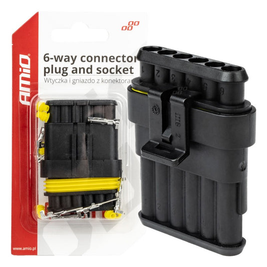 Mufă cub superseal conector ermetic 6 PIN AMIO-03522
