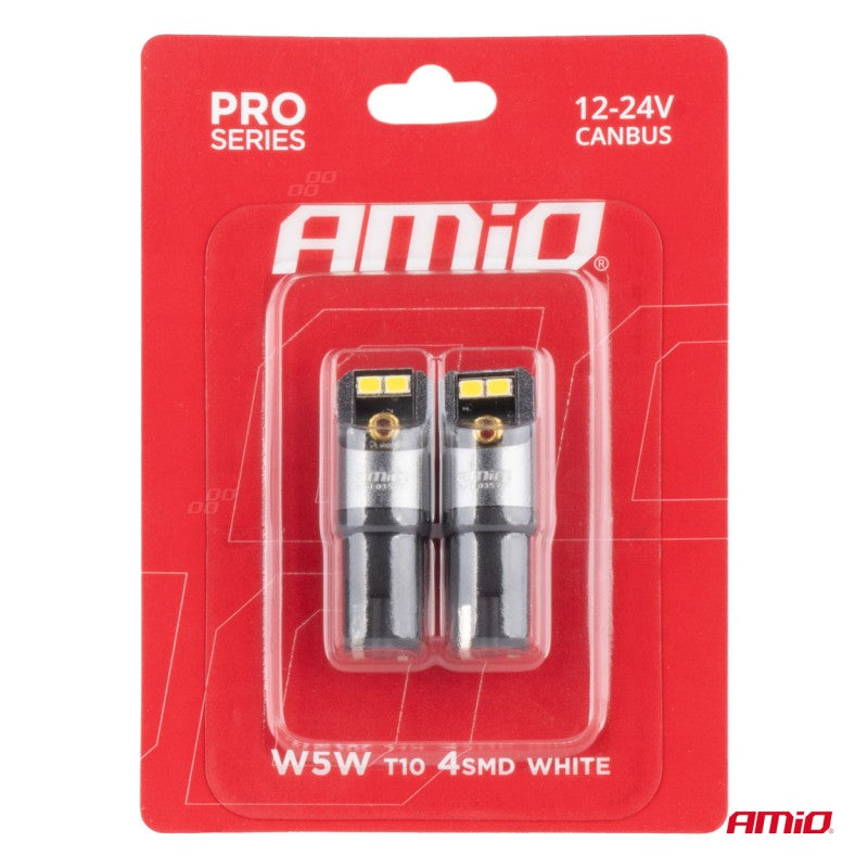 Set becuri CANBUS PRO T10 W5W becuri LED 4x2016 SMD alb 12V 24V