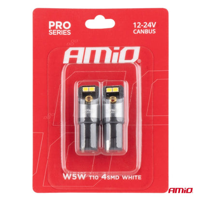 Set becuri CANBUS PRO T10 W5W becuri LED 4x2016 SMD alb 12V 24V