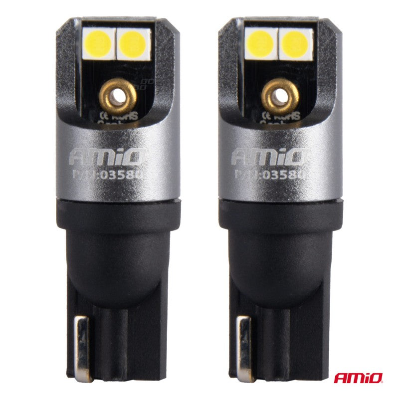 Becuri LED FULL CANBUS PRO T10 W5W 4x3030 SMD alb 12V 24V