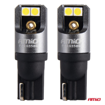 Becuri LED FULL CANBUS PRO T10 W5W 4x3030 SMD alb 12V 24V
