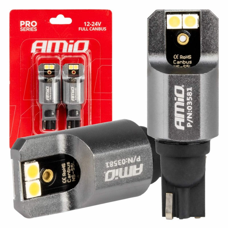 LED CANBUS seria PRO T15 W16W 4x3030 SMD Alb 12/24V FULL CANBUS AMIO-03581