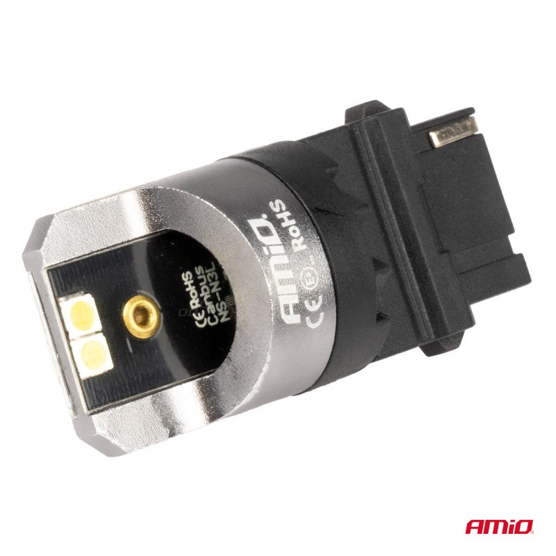 Becuri LED CANBUS seria PRO P27W 4x3030 SMD Alb 12V 24V AMIO-03587