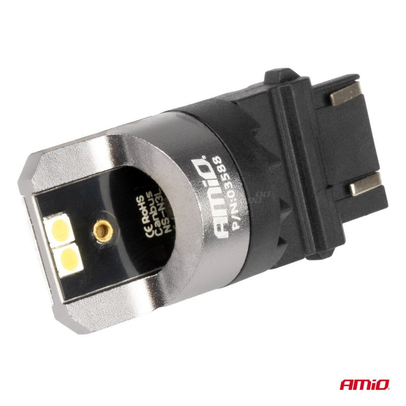 Becuri LED CANBUS seria PRO 3157 P27/7W 4x3030 SMD Alb 12/24V AMIO-03588