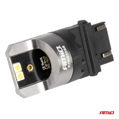 Becuri LED CANBUS seria PRO 3157 P27/7W 4x3030 SMD Alb 12/24V AMIO-03588