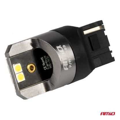 Becuri seria CANBUS PRO 7440 W21W 4x3030 SMD Alb 12V 24V AMIO-03589