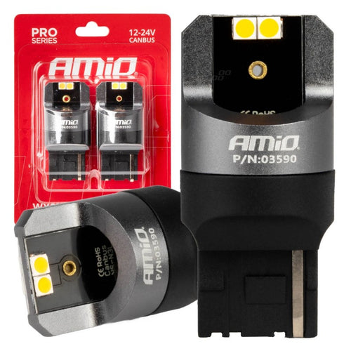 Becuri Canbus  PRO WY21W ,4x3030 SMD portocaliu 12V 24V AMIO-03590