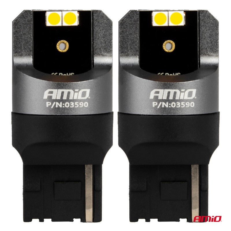 Becuri Canbus  PRO WY21W ,4x3030 SMD portocaliu 12V 24V AMIO-03590