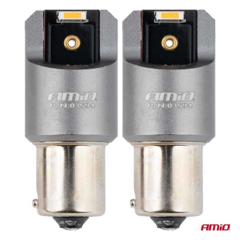 Becuri LED FULL CANBUS PRO PY21W 2x1860 SMD portocaliu 12V 24V