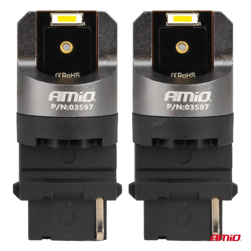 LED CANBUS seria PRO 3156 P27W 2x1860SMD Alb 12/24V FULL CANBUSAMIO-03597