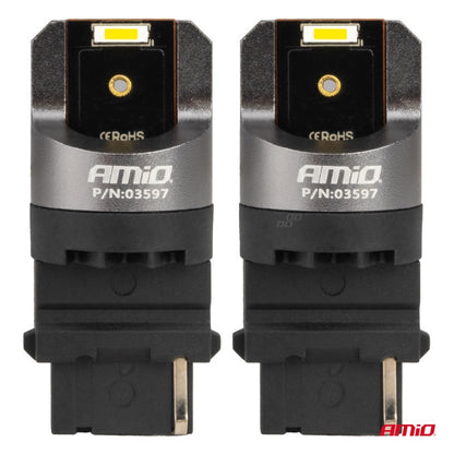 LED CANBUS seria PRO 3156 P27W 2x1860SMD Alb 12/24V FULL CANBUSAMIO-03597