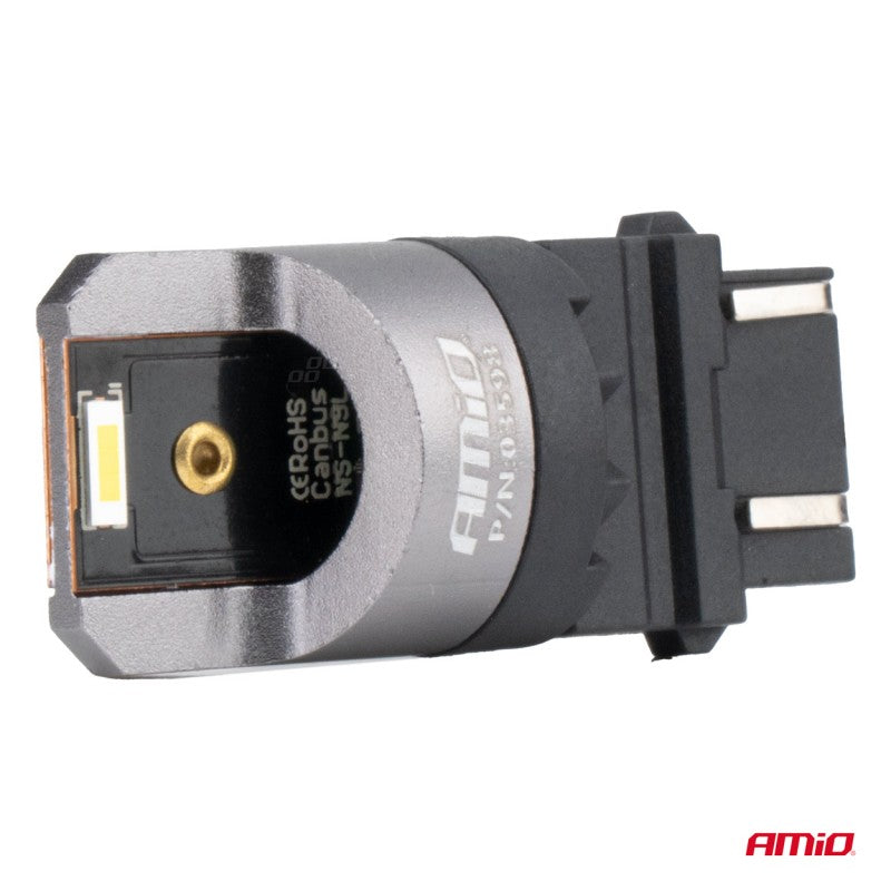 Becuri LED FULL CANBUS PRO P27/7W 2x3157 SMD alb 12V 24V AMIO-03598