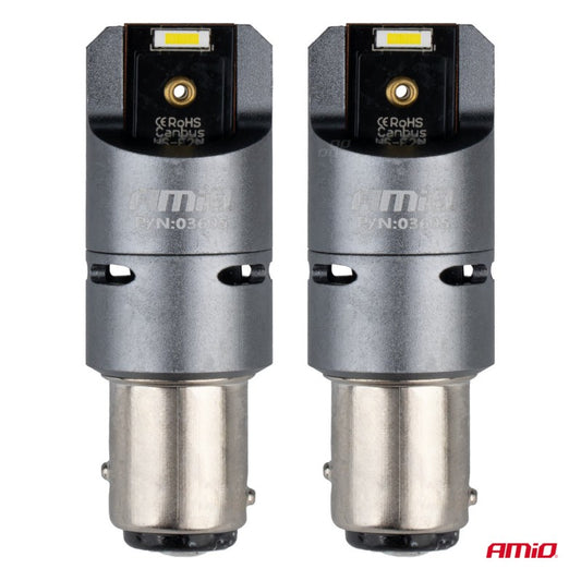 Becuri LED FULL CANBUS PRO P21/5W 2x1860 SMD alb 12V 24V AMIO-03605