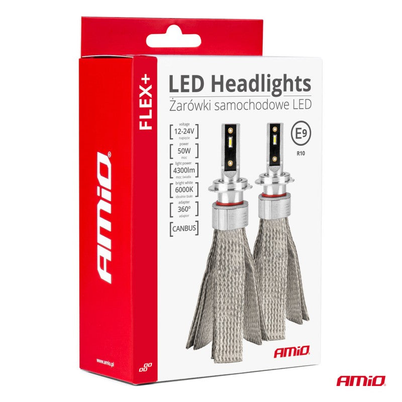 Set Becuri auto LED FLEX+ H15 seria 6000K 12V 24V Canbus AMIO-03666