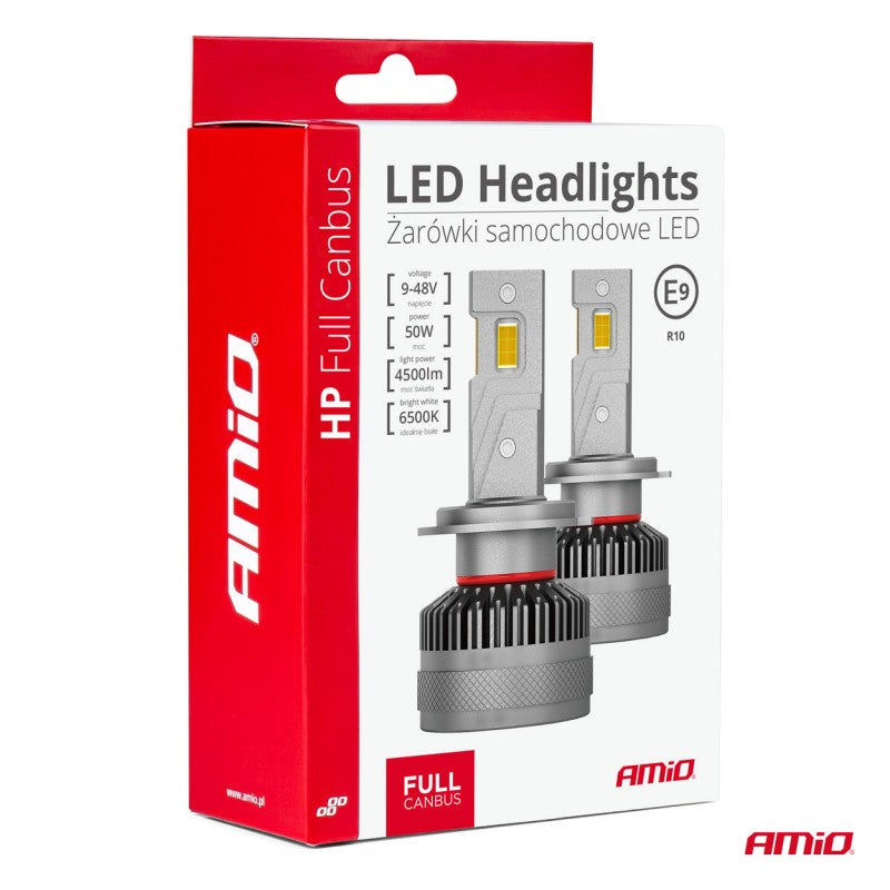 Set becuri LED HP Series H8/H9/H11/H16 Canbus AMiO-03677