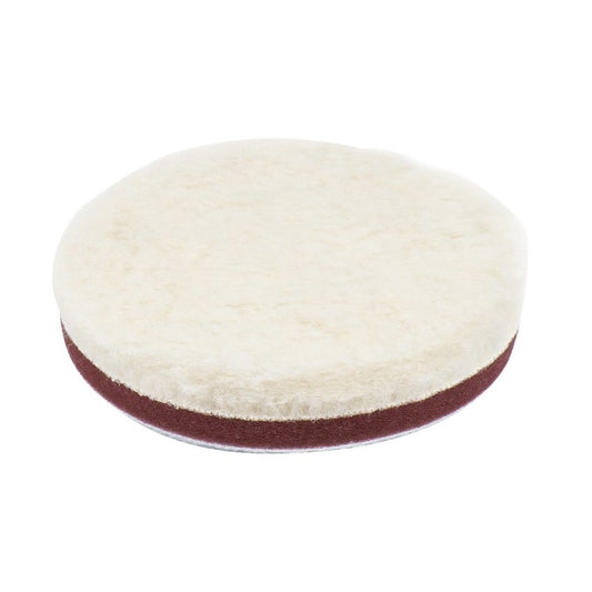 Tampă de lustruit din lână pentru lustruire blană mediu mediu cu Velcro 125 mm AMiO-03705