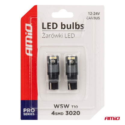 Set becuri auto T10 ,W5W 10W 12/24 V CANBUS