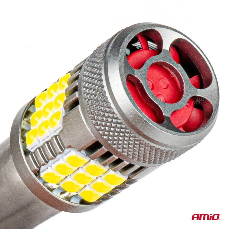Becuri LED CANBUS seria PRO 1156 BA15S P21W R10W R5W 36x3030 SMD FAN Alb 12V 24V AMIO-03722