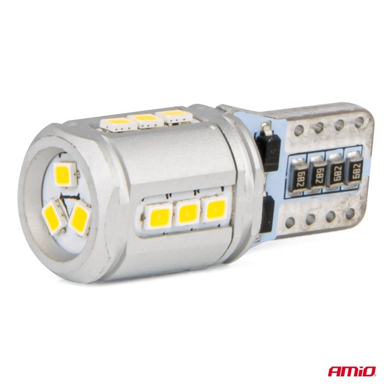 Set Becuri CANBUS T10e W5W 15x2016 SMD Alb 12V/24V AMIO-03723