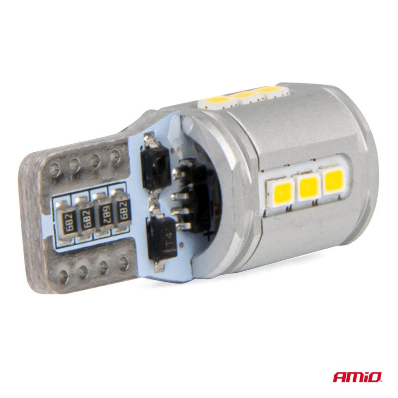 Set Becuri CANBUS T10e W5W 15x2016 SMD Alb 12V/24V AMIO-03723