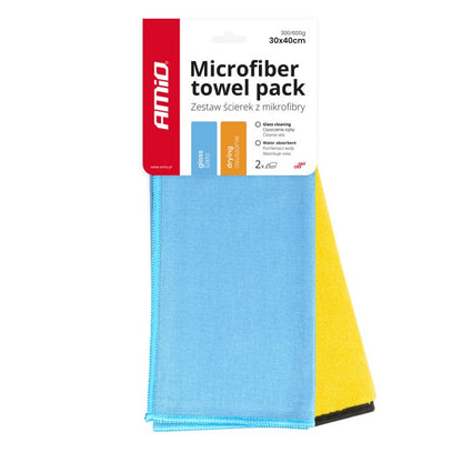 Set lavete din microfibră pentru uscarea geamurilor, 30x40cm 300/600g 2 buc