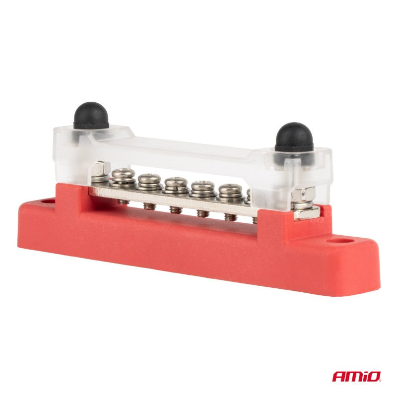 Bloc de distribuție la sol plus bară M6 12V - 48V 150A AMIO-03810