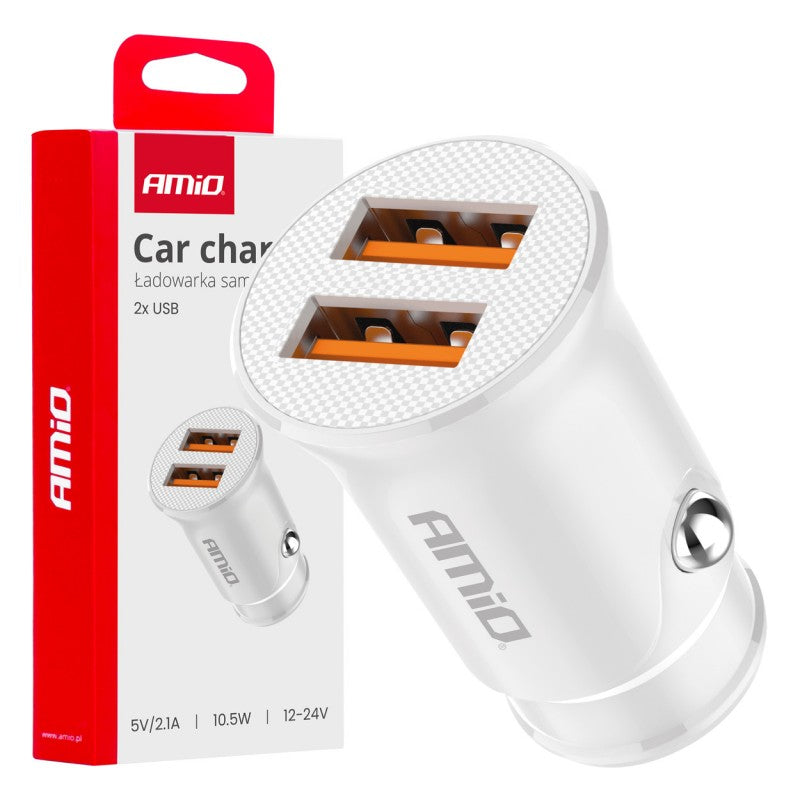 Încărcător auto 2x USB-A 2.1A AMIO-03872